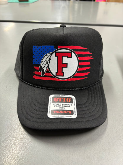 American Flag Foam Trucker Hat -FPW CHEER
