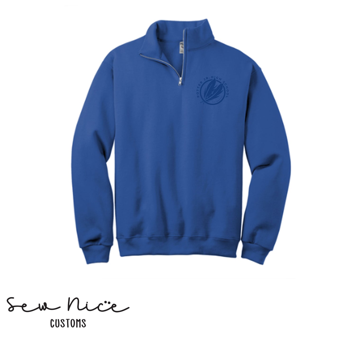 Potter Monochromatic Embroidered Design- Unisex Adult  1/4 Zip Sweatshirt