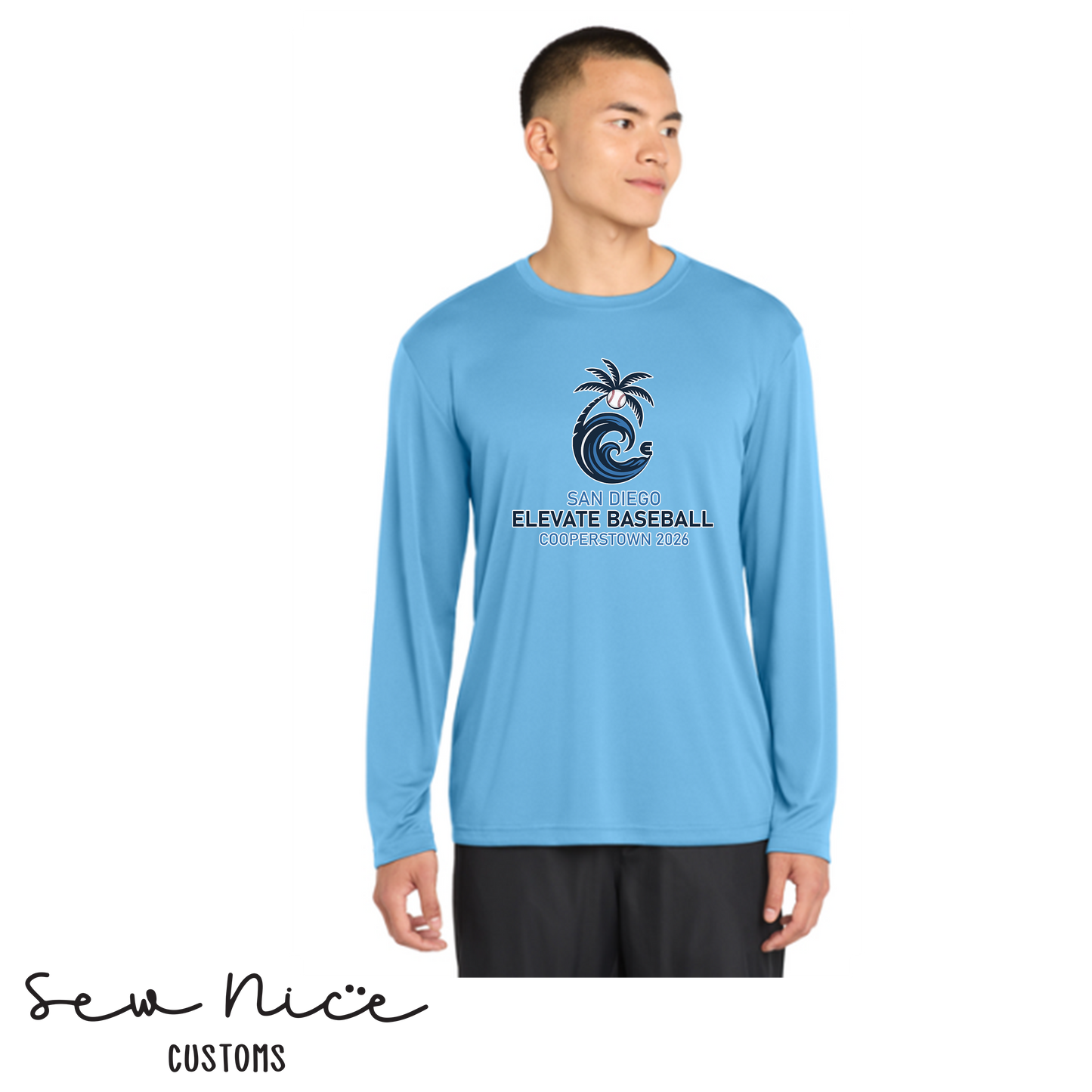 Elevate Cooperstown Logo- Unisex Adult/Youth Long Sleeve Dri Fit