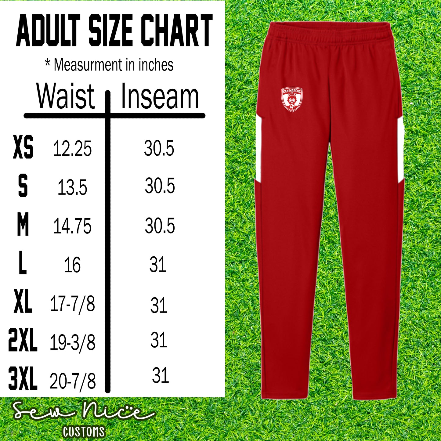 San Marcos FC -Adult/Youth Warm Up Pant