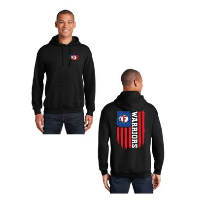 American Flag - Warriors - FRONT/BACK ADULT Hoodie