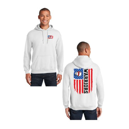 American Flag - Warriors - FRONT/BACK ADULT Hoodie