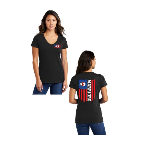 American Flag - Warriors - Women's V-Neck