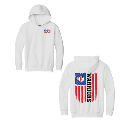 American Flag - Warriors - FRONT/BACK YOUTH Hoodie