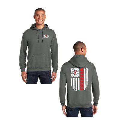 American Flag - Warriors - FRONT/BACK ADULT Hoodie