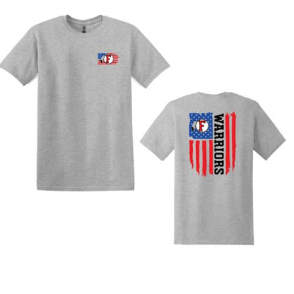 American Flag - Warriors - FRONT/BACK ADULT Shirt