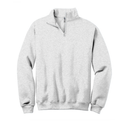 Embroidered Ghost with Drink - Unisex 1/4 Zip Sweatshirt