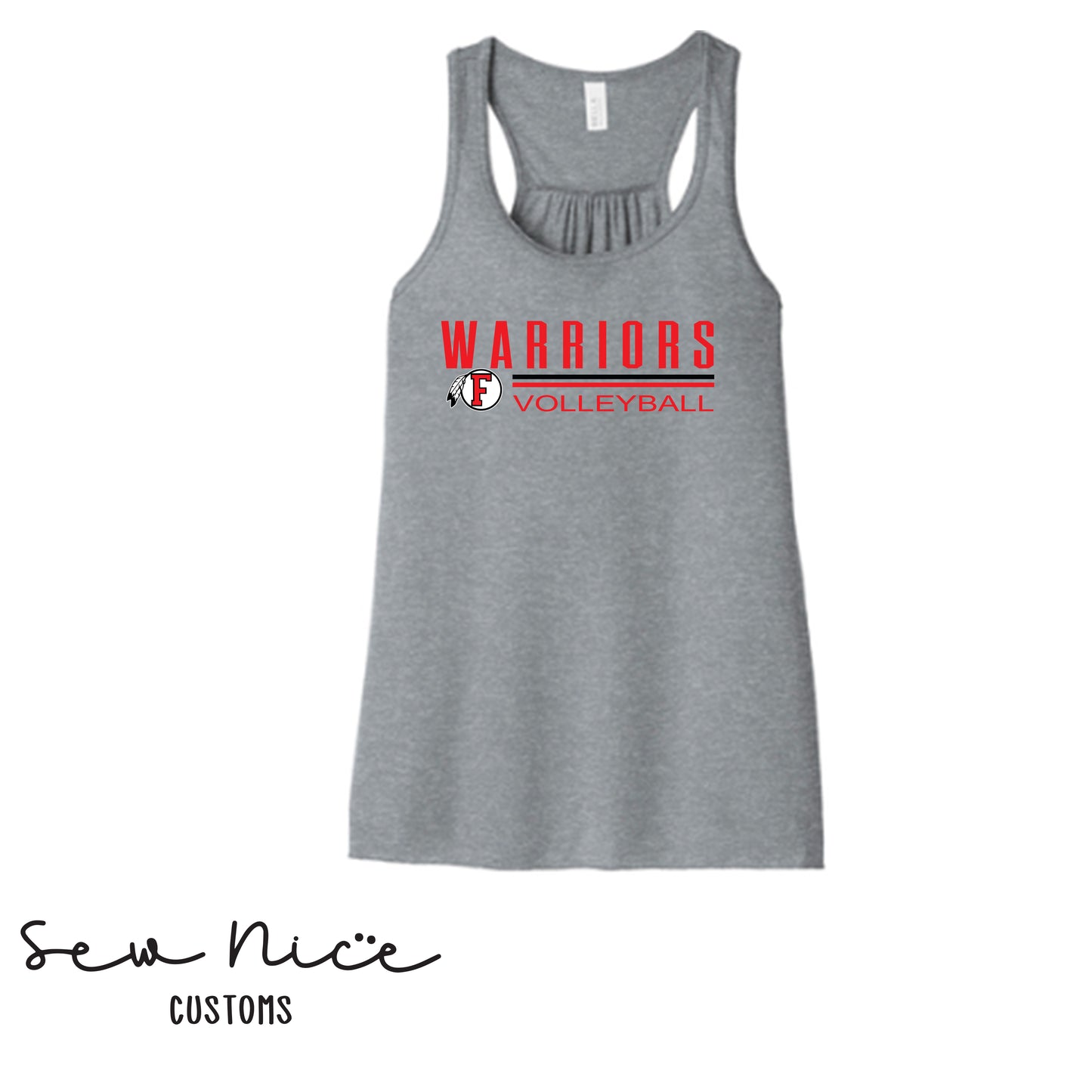 Stripe  Warriors Volleyball- Bella Canvas Flowy Tank Top