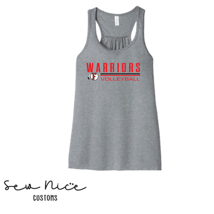 Stripe  Warriors Volleyball- Bella Canvas Flowy Tank Top
