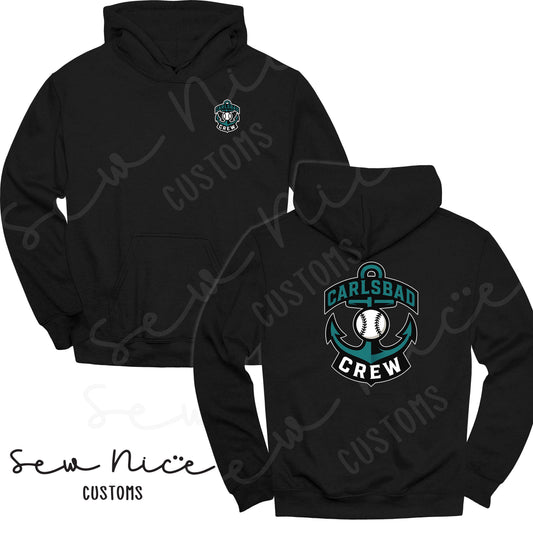 Carlsbad Crew Unisex Hoodie - Left Chest & Back Design