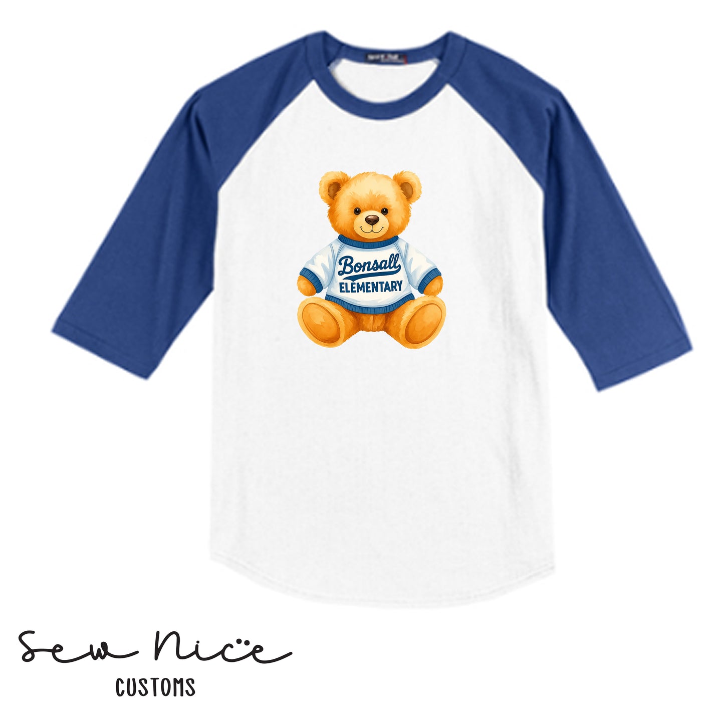 Raglan ADULT Shirt- Bonsall Teddy Bear