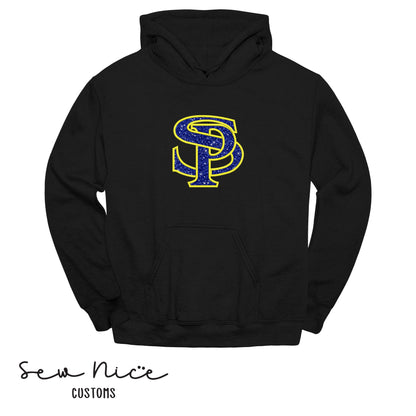 SP Glitter Embroidered Applique- Adult/Youth Hoodie- Football