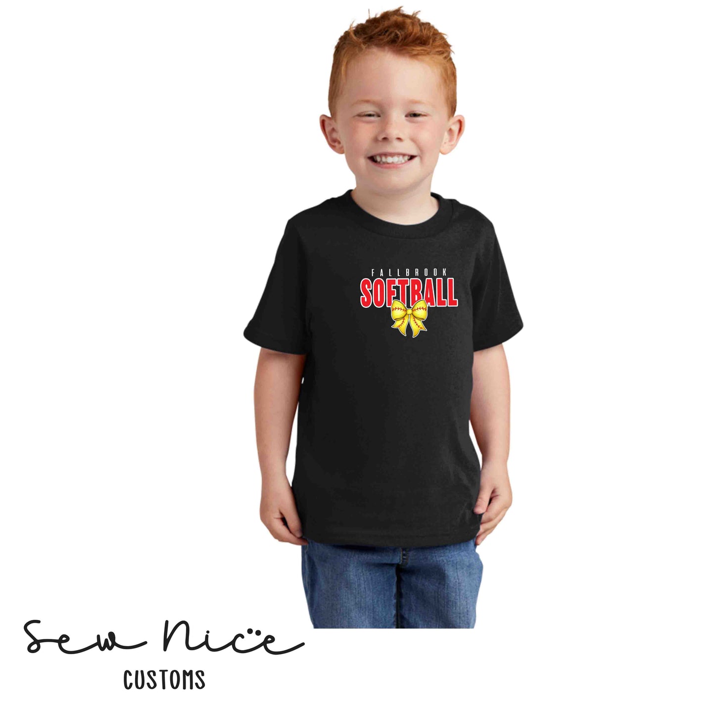Fallbrook Softball Bow Design- Unisex TODDLER shirt