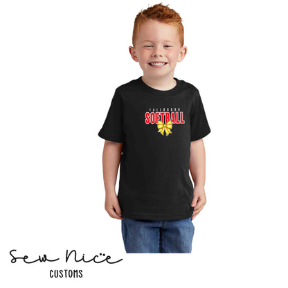 Fallbrook Softball Bow Design- Unisex TODDLER shirt