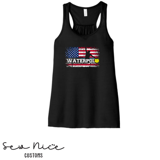 FHS American Flag Water Polo -Ladies Bella Canvas Flowy Tank Top