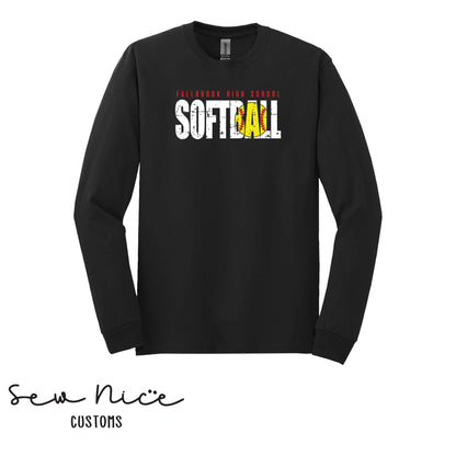 Fallbrook High School Softball- Unisex Adult/Youth Long Sleeve Shirt