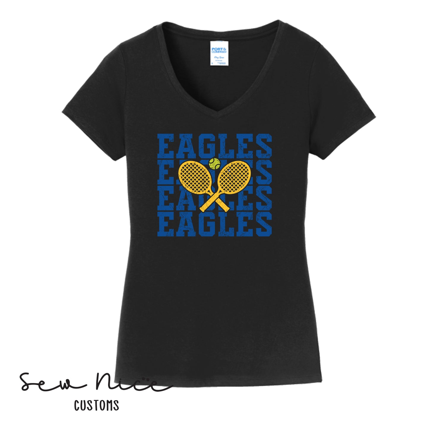 SP Eagles Stacked- Ladies V-Neck Shirt