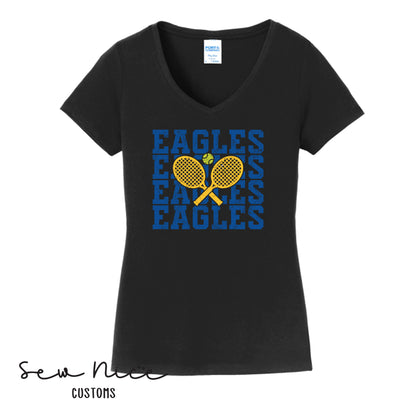 SP Eagles Stacked- Ladies V-Neck Shirt