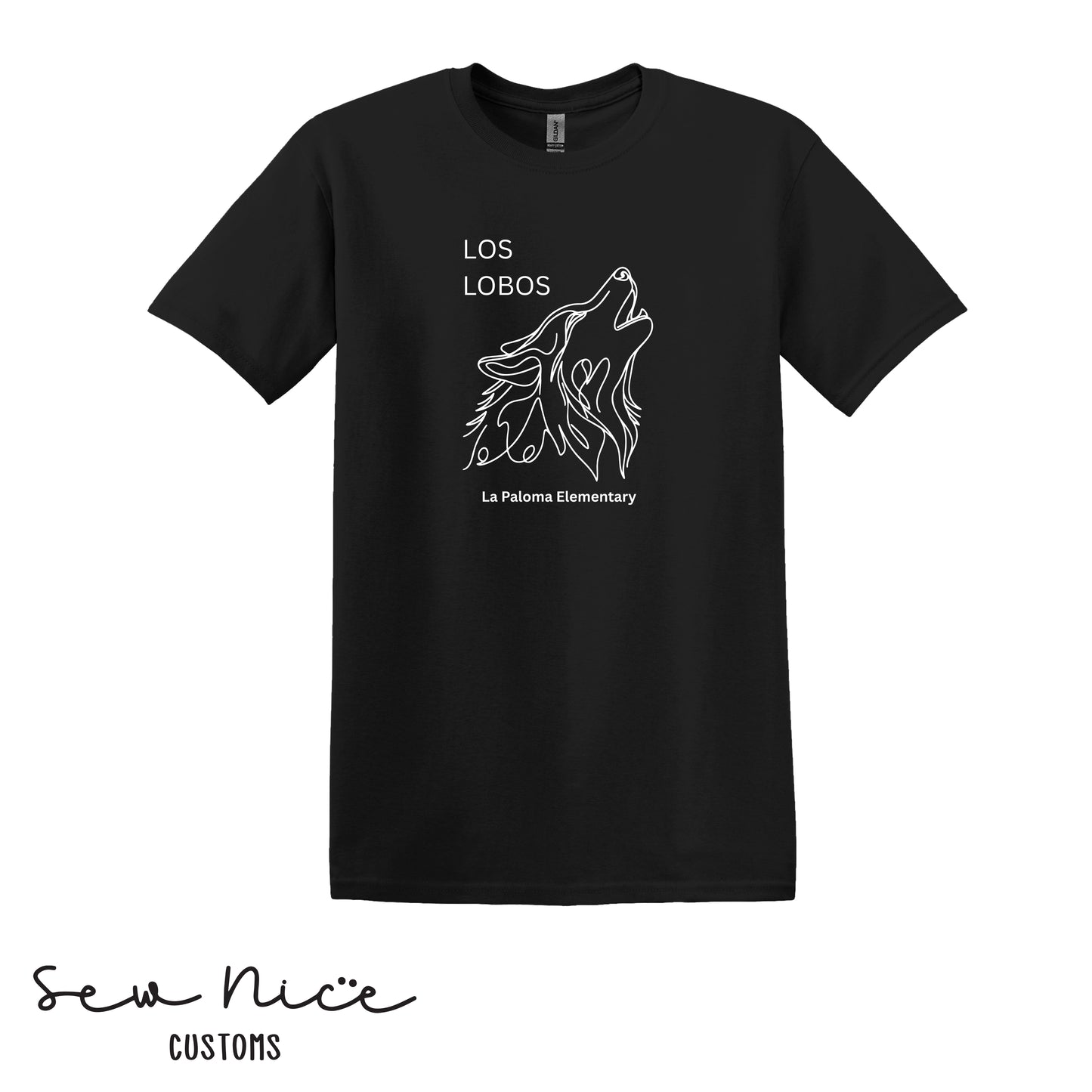 Los Lobos Line Drawing- Unisex Adult/Youth T-Shirt