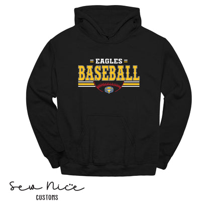 Eagles Baseball Stripes- Unisex Adult/Youth Hoodie