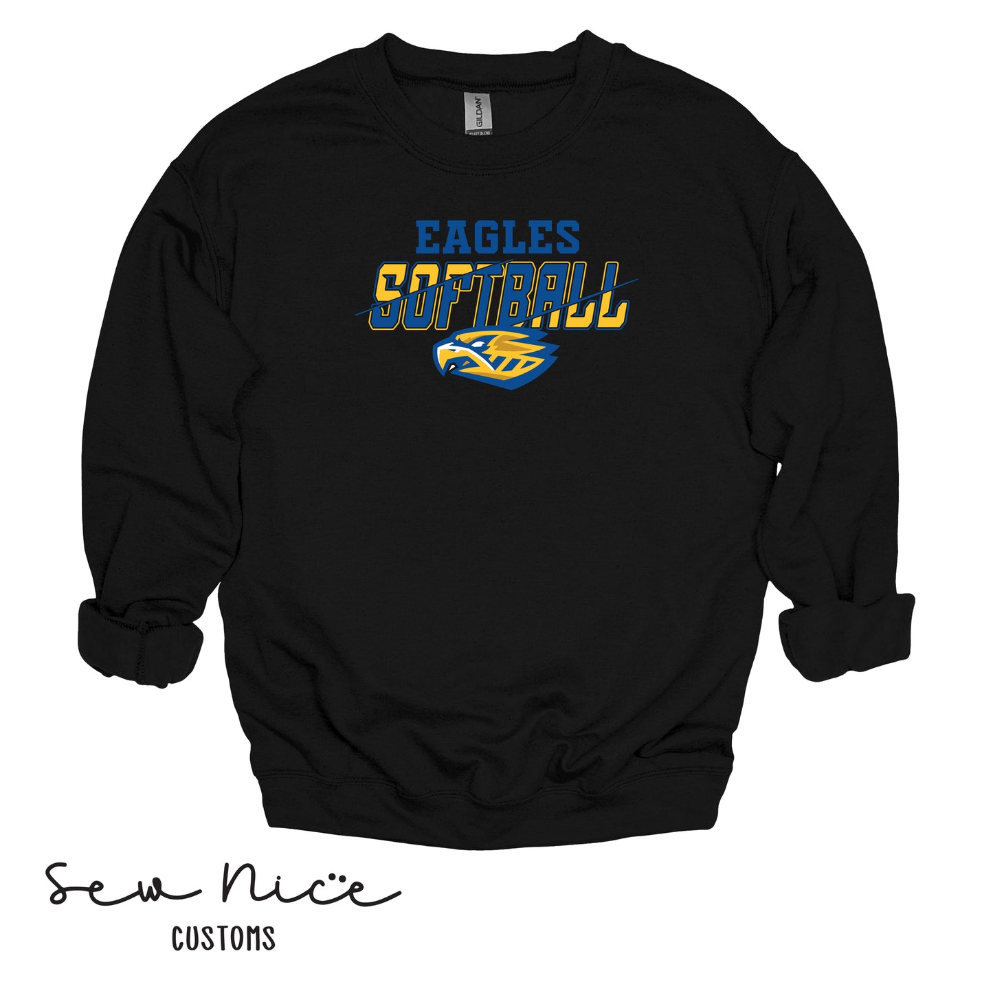 Eagles Slash Softball-Unisex Adult/Youth Crewneck