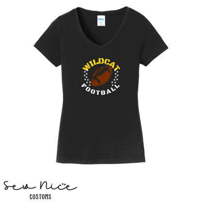 Sullivan Football Paw Prints- Ladies V-Neck Shirt