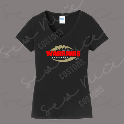 Distressed Fallbrook Warriors- Women's V-Neck Shirt