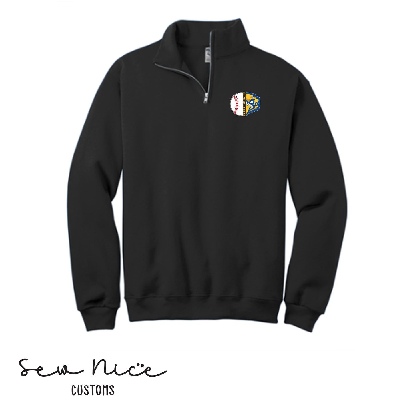 Split Baseball & Eagles Face- Unisex Adult/Youth 1/4 Zip