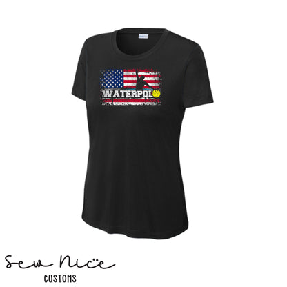 FHS American Flag Water Polo - Ladies Dri Fit Shirt