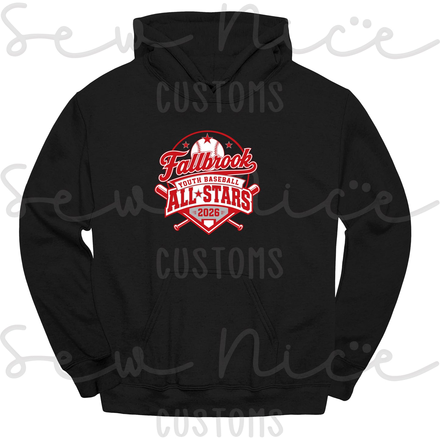 Fallbrook Youth Baseball- ALL STARS 2026 - Unisex Hoodie