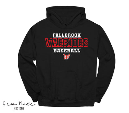 Fallbrook 12u Warriors Baseball- Unisex Adult/Youth Hoodie