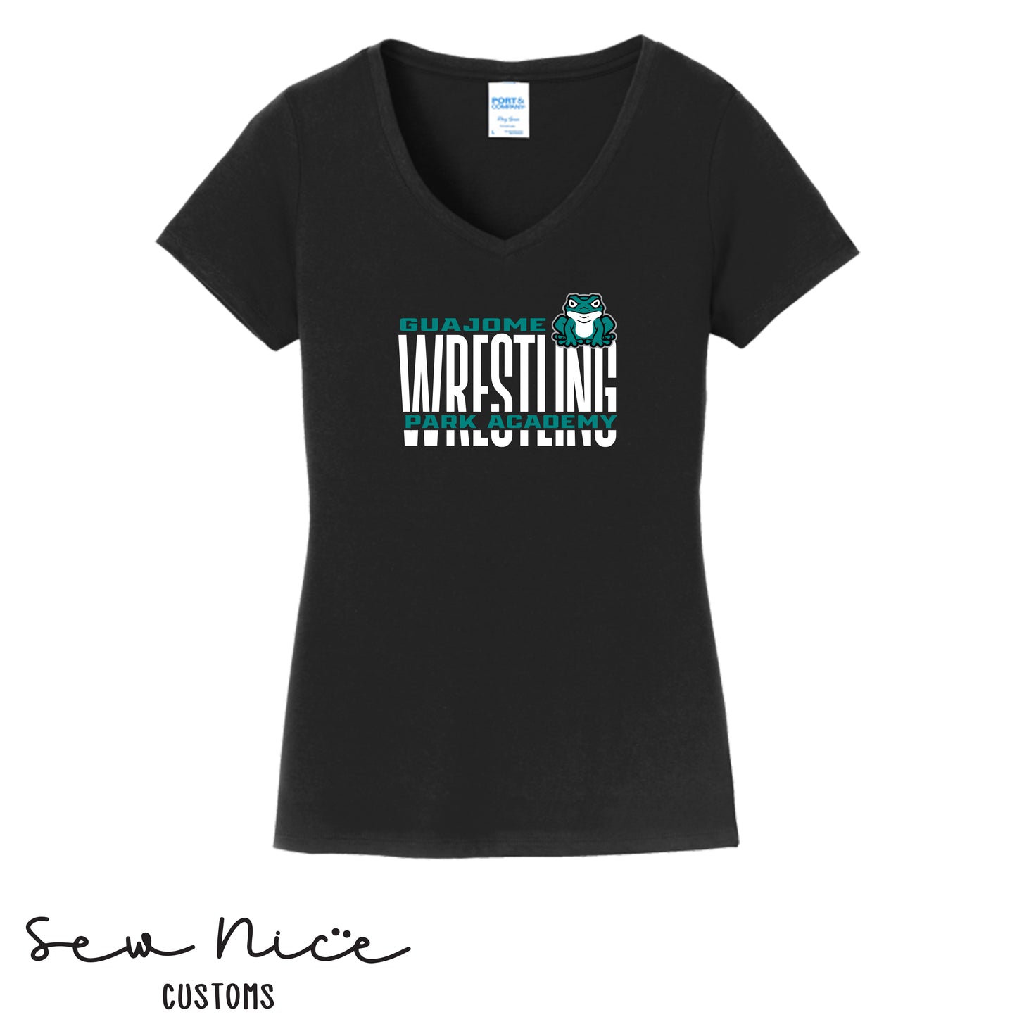 Guajome Tall WRESTLING Design- Ladies V-Neck Shirt