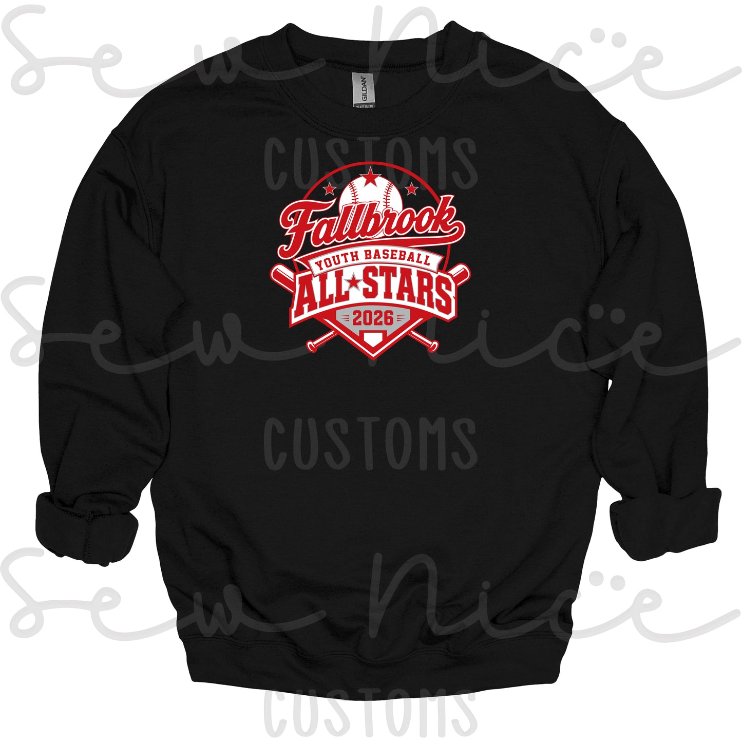 Fallbrook Youth Baseball- ALL STARS 2026-Unisex Crewneck Sweatshirt