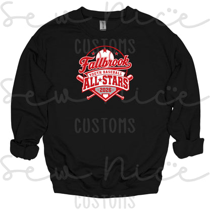 Fallbrook Youth Baseball- ALL STARS 2026-Unisex Crewneck Sweatshirt
