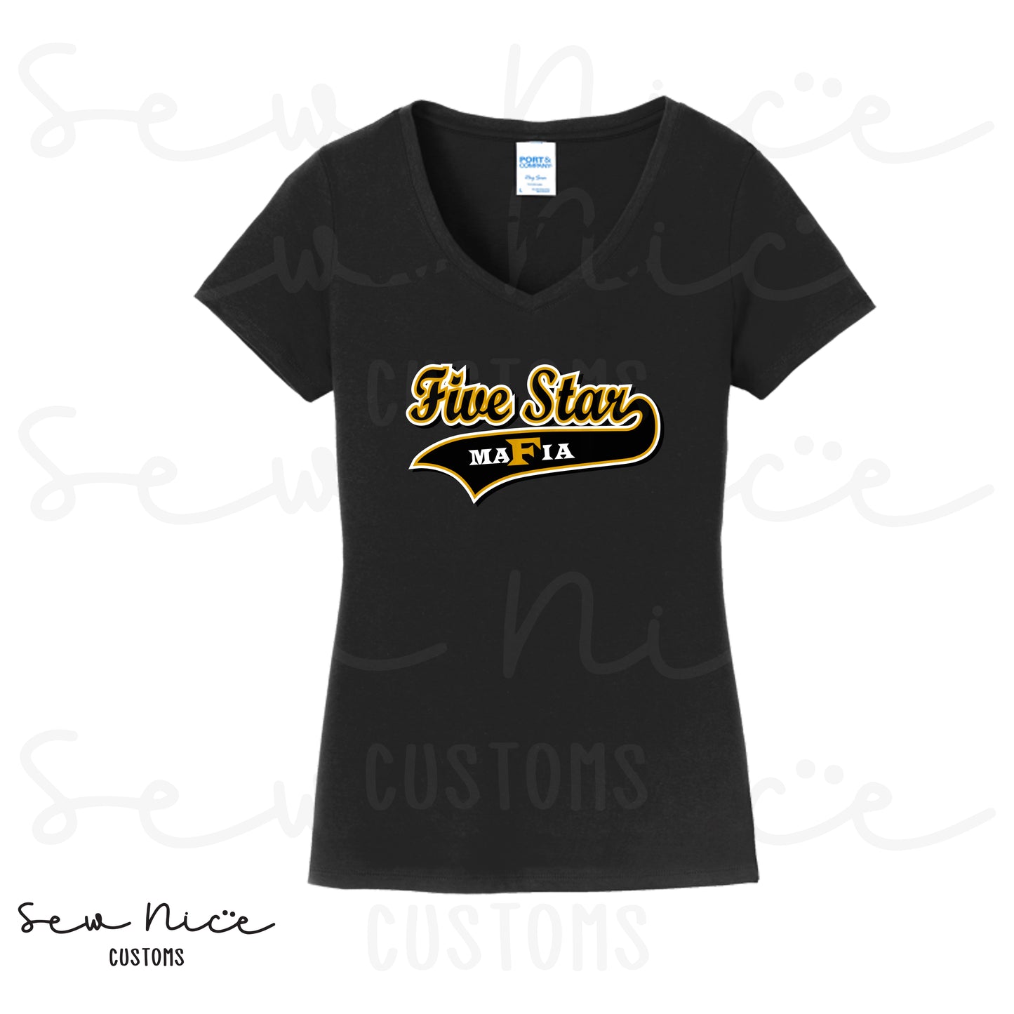 Five Star Baseball- Ladies V-Neck