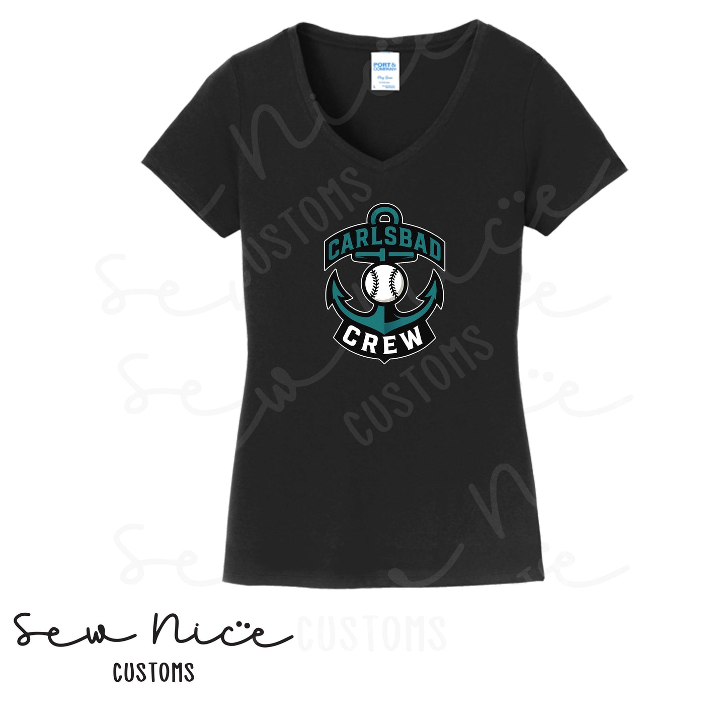 Carlsbad Crew Ladies V-Neck Shirt