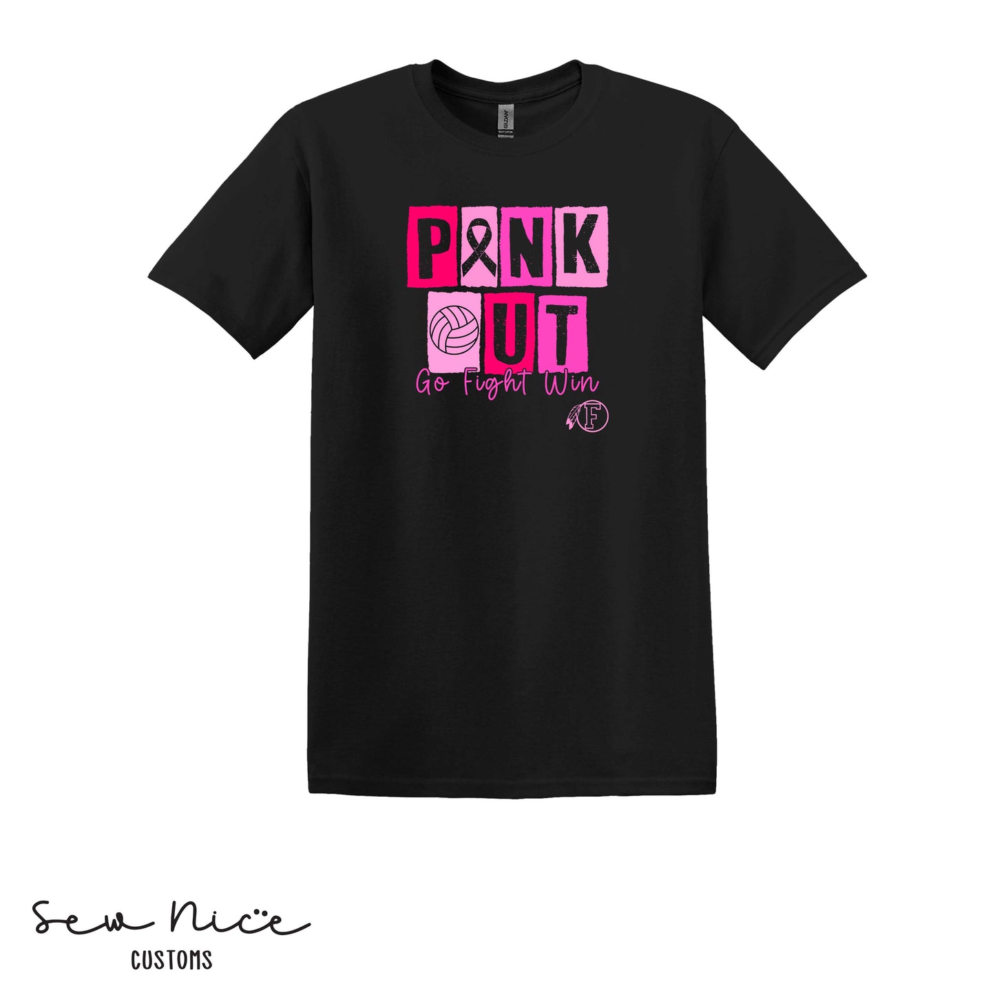 PINK OUT- Go Fight Win- FHS Volleyball Unisex Adult/Youth T-shirt