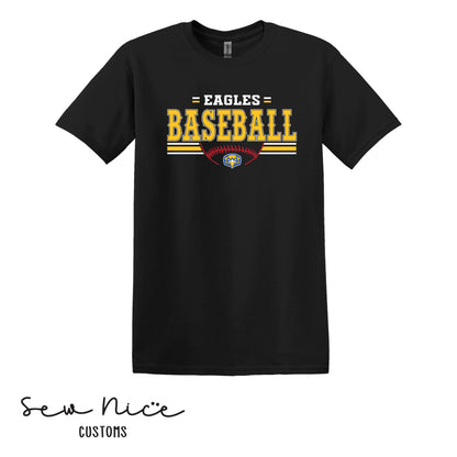 Eagles Baseball Stripes- Unisex Adult/Youth T-Shirt