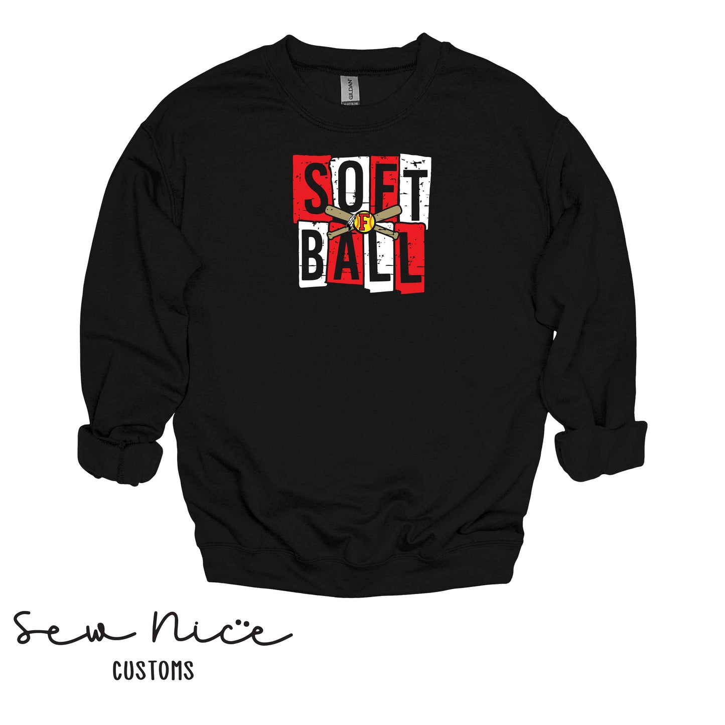 FHS Softball Blocks- Unisex Adult/Youth Crewneck Sweatshirt