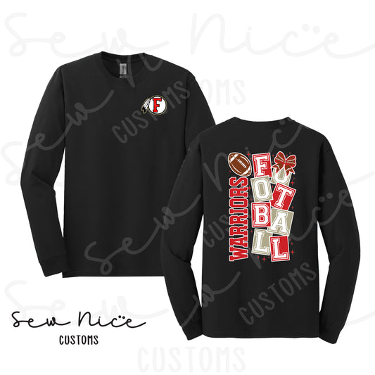 Warriors Football Block-Long Sleeve Shirt