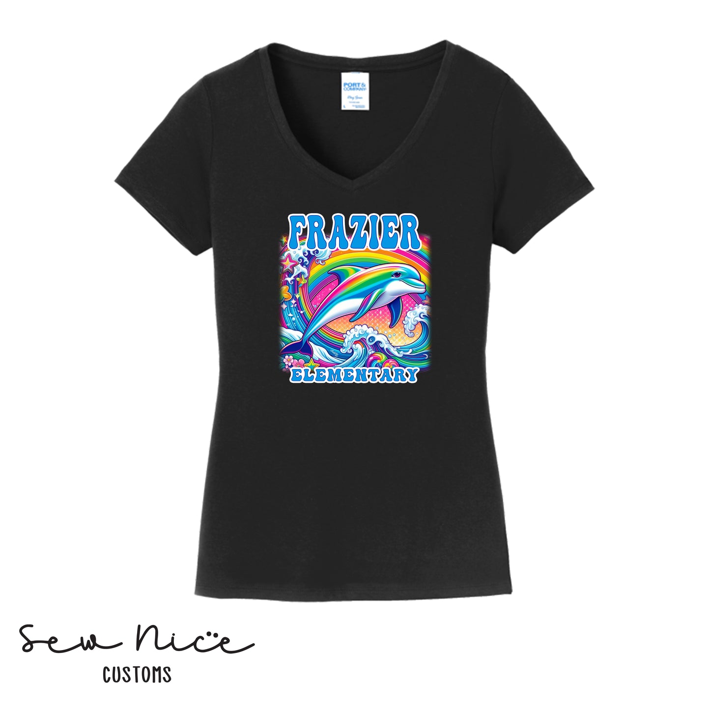 Frazier- LISA FRANK Design- Ladies V-Neck Shirt