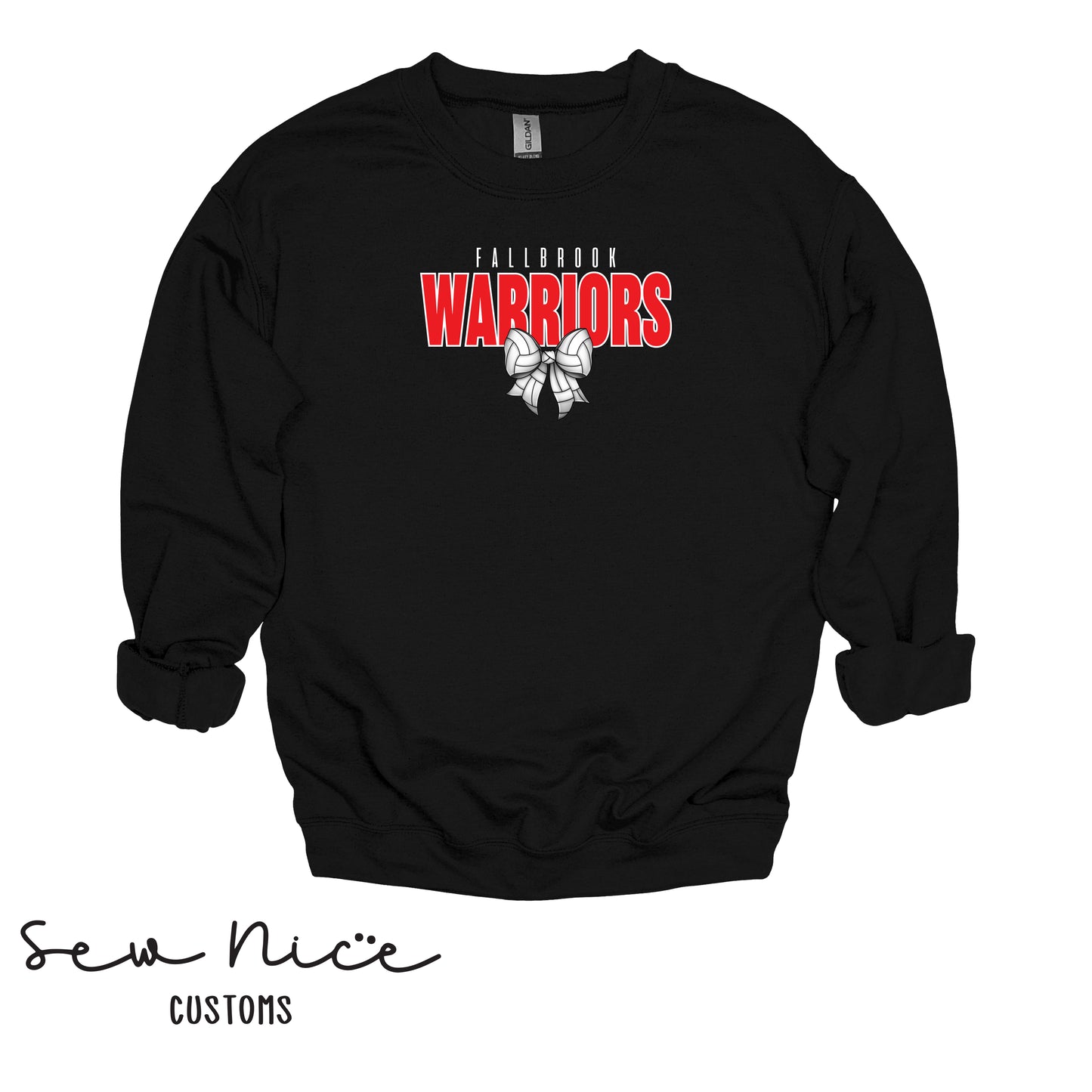 Fallbrook Warriors Volleyball Bow- Unisex Adult/Youth Crewneck Sweatshirt