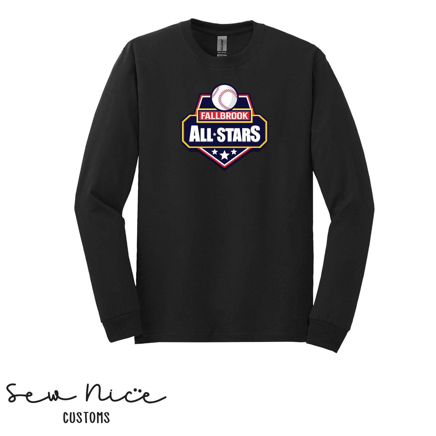 Fallbrook All Star Logo- Unisex Cotton Long Sleeve Shirt