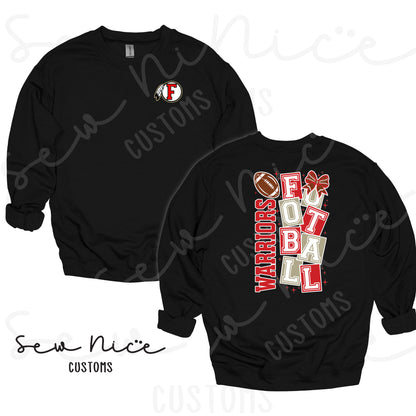 Warriors Football Block- Crewneck Sweatshirt