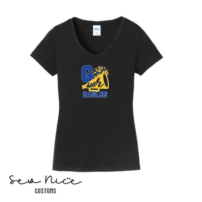 GO CHEER Eagles- Ladies V-Neck Shirt