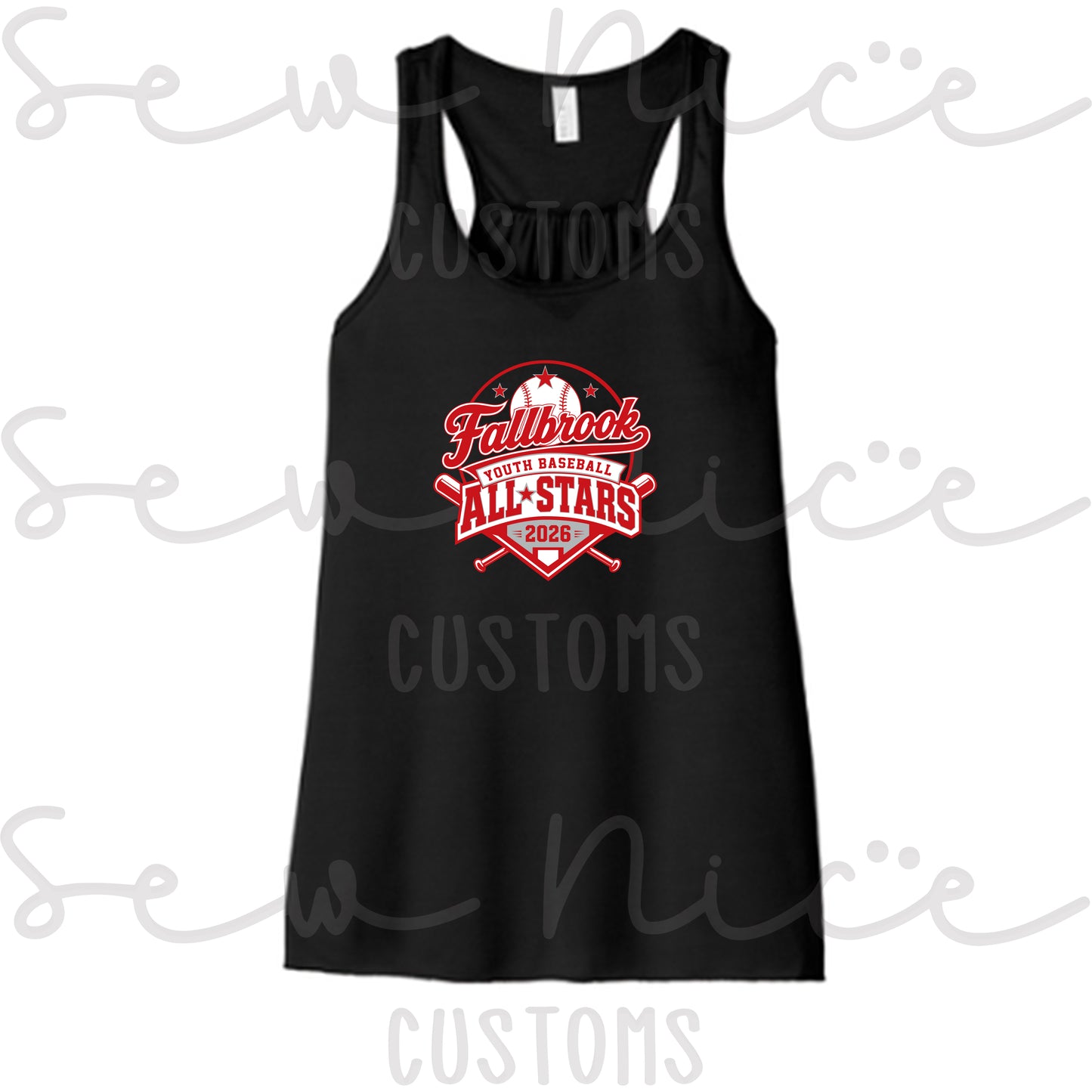 Fallbrook Youth Baseball- ALL STARS 2026- Ladies Flowy Tank