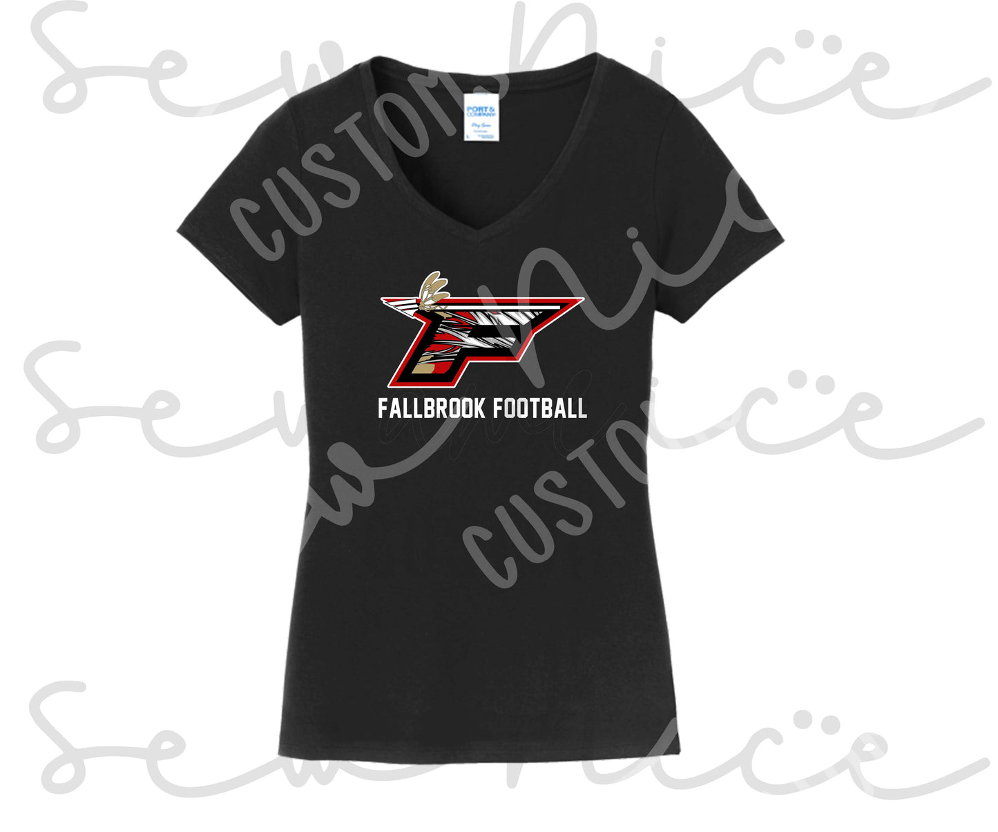 F Football Ladies V-Neck Shirt