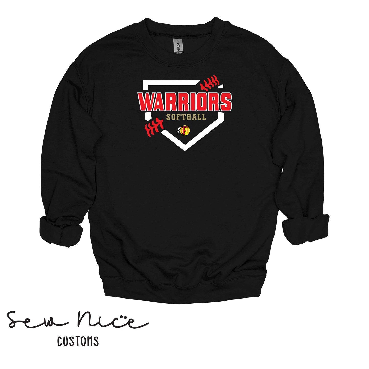 FHS Softball Plate- Unisex Adult/Youth Crewneck Sweatshirt