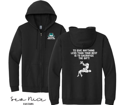 Guajome Wrestling Quote Design- Unisex Adult/Youth Full Zip Hoodie