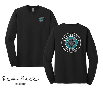 Vallecitos Logo- Front/Back Print- Unisex Adult/Youth Long Sleeve Shirt